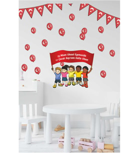 Efekt Reklam 23 Nisan Okul Kreş Ev Duvar Cam Çocuk Bebek Odası Sticker