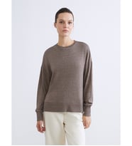 LCW EVERYDAY Bej Bisiklet Yaka Oversize Kadın Sweatshirt