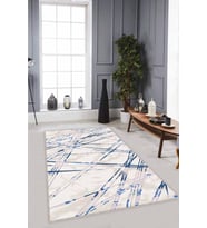 Lacivert Spor Kaymaz Tabanlı Makinede Yıkanabilir Halı NT005 - 100 x 160 cm