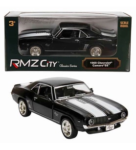1:32 RMZ City Alman Klasikleri Serisi Die Cast Çek Bırak Model Araba - Siyah 1969 Chevrolet Camaro