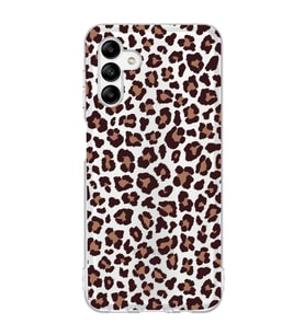 Samsung Galaxy A04S Uyumlu Leopar Desenli Şeffaf Telefon Kılıfı