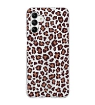 Samsung Galaxy A04S Uyumlu Leopar Desenli Şeffaf Telefon Kılıfı