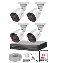 DAHUA 4 Kameralı Gece Görüşlü Su Geçirmez FULL HD Güvenlik Kamerası Seti 1TB