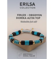 Sertifikalı Obsidyen Dorika Firuze Taşı Bileklik – Kalabalıkta Fark Edil, Enerjini Kor (Çok Renkli)