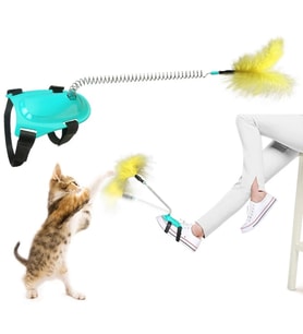 Tüylü Kedi Ayak Oltası Kedi Oyuncağı Fonksiyonlu Yaylı