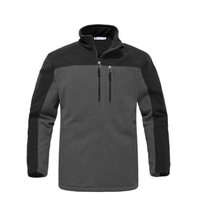 Ghassy Co. Erkek Mountain Windproof Yarım Fermuarlı Cepli Polar  (Füme)