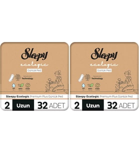Ecologic Premium Plus Günlük Ped Uzun 32 Adet Ped (2 paketi)