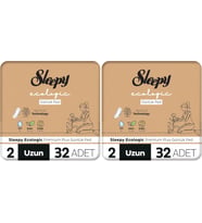 Ecologic Premium Plus Günlük Ped Uzun 32 Adet Ped (2 paketi)