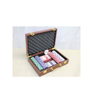 Kişiye Özel Deri Çantalı 200 Chip Ve 2 Adet İskambil Kağitına Sahip Poker Oyunu - 30x21x17cm