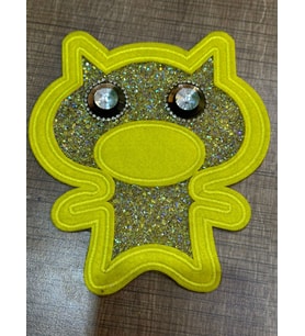 17X16 CM ÜTÜ İLE YAPIŞAN CAM TAŞLI KEDİ ARMA YAMA DİKİŞ HOBİ AKSESUARI
