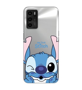 Oppo A55 Uyumlu We Love Stitch Desenli Şeffaf Telefon Kılıfı