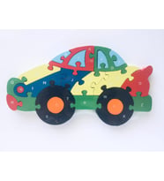 Ahşap Puzzle Araba Figürlü Yapboz
