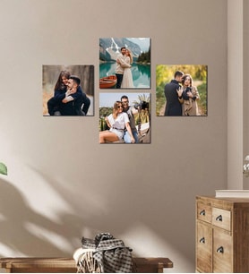 Kişiye Özel 4 Fotoğraflı Kare Mdf Tablo