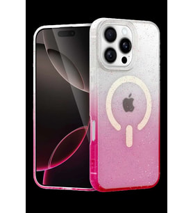 iPhone 16 Pro Max Pummel Shiny Magsafe Kapak - Pembe
