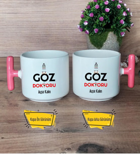 Göz Doktoru Kupa Bardak T Pembe Kulplu Tıp Bayramı Hediyesi