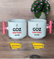 Göz Doktoru Kupa Bardak T Pembe Kulplu Tıp Bayramı Hediyesi