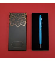 Mandala Desenli Kutulu Turkuaz Tükenmez Kalem