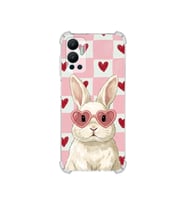 PrintiFy İnfinix Hot 12 ile Uyumlu Pembe Pötikare Serisi Pembe Zıpzıp Tasarımlı Uv Baskılı Köşe Korumalı Antişok Kılıf