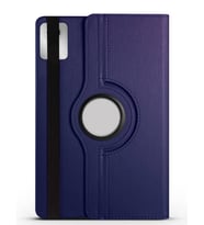 Lenovo M11 TB-330FU Uyumlu Standlı 360° Yatay Dikey Dönebilen Deri Tablet Kılıfı (Lacivert)