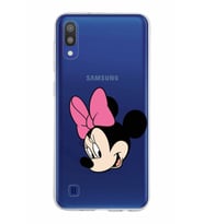 Samsung Galaxy M10 Kapak Minnie Mouse Tasarımlı Şeffaf Silikon Kılıf