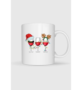 Yılbaşı Wine Ve Şapka Tasarımlı Kupa Bardak