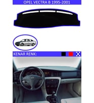 Opel Vectra B 1995-2001 Için Uygun Torpido Koruma Halısı Siyah Kenar Renk Mavi