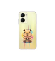Vivo Y16 ile Uyumlu Splash Kapibara Tasarımlı Şeffaf Silikon Kılıf