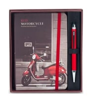 Scrikss Smartpen Tükenmez Kalem Kırmızı + Red Motorcycle A6 Çizgili Defter Set 