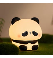 Sevimli Panda Gece Lambası – USB Şarjlı Silikon Dokunmatik LED Işık, Çocuk Odası Dekoru, Renk Değiştiren Gece Işığı (Parlak Beyaz)