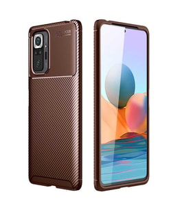 Xiaomi Redmi Note 10 Pro Kılıf Esnek Soft Karbon Tasarım Legion Serisi (Kahverengi)