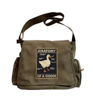Duck Anatomy Baskılı Unisex Yeşil Postacı Çantası