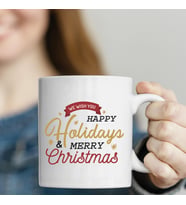 Yeni Yıl, Yılbaşı Happy Holidays Baskılı Kupa Bardak