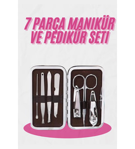 Deri Çanta Hediyeli 7 Parça Manikür-Pedikür Tırnak Bakım Seti