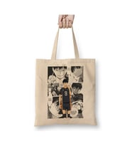 Haikyuu Kageyama Tobio Bez Çanta Uzun Saplı Alışveriş Çantası Plaj Çantası (Beyaz)