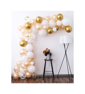 Beyaz Altın Balon Garland Kiti