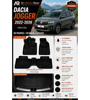 DACİA JOGGER 2022-2026 Araca Özel 3D Paspas + 3D Bagaj Havuzu