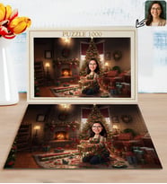BK Gift Kişiye Özel Kadın Yılbaşı Karikatür Tasarımlı 1000 Parça Profesyonel Puzzle-9, 1000 Puzzle, Yeni Yıl Hediyesi, Yılbaşı Hediyesi