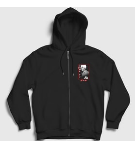 Presmono Unisex Siyah Ken Kaneki V3 Anime Tokyo Ghoul Fermuarlı Kapüşonlu Sweatshirt 350410tt