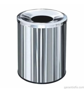Garanti Metal 1407 Çember Kapaklı Paslanmaz Metal Çöp Kovası (13 Lt)