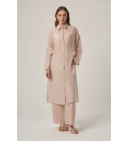 FTZ Women Kadın Helena Uzun Gömlek Takım Beige 31415