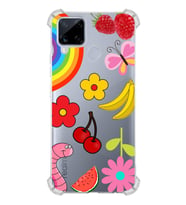 PrintiFy Oppo Realme C15 Uyumlu Water Color 5 Baskılı Şeffaf Köşe Korumalı Antişok Kılıf