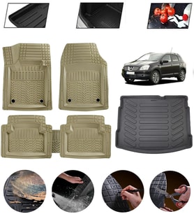 Nissan Qashqai 2006-2013 5 Koltuk Uyumlu Paspas Araca Özel Bagaj Havuzu MBS Bej