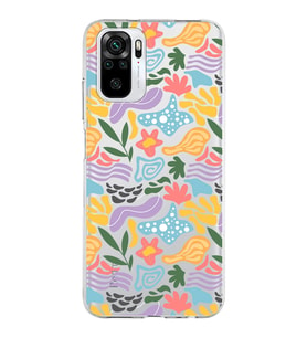 Xiaomi Redmi Note 10 ile Uyumlu 1mm Kapak Memphis Desen Tasarımlı Şeffaf Silikon Kılıf