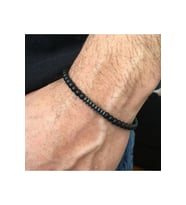 Erkek - Şık Tasarım Elegant Siyah Onix - Hematit Doğal Taş Bileklik  Güç Taşı > Handamde
