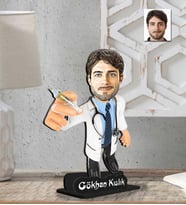 Kişiye Özel 2 Boyutlu Doktor Erkek Ahşap Biblo-8