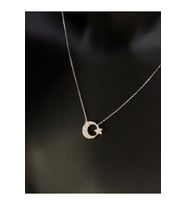 Ay Yıldız 925 Ayar Gümüş Sevgiliye - Eşe - Anneye Hediye Kolye