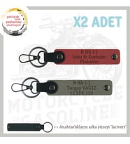 Hız Aşıkları İçin Özel İsim Plaka, B Rh (-) Kan Grubu Yazılı x2 Anahtarlık, Nar Çiçeği-Kül Gri-Laci (Çok Renkli)