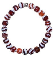 MMİF TİBET AKİK BİLEKLİK %100 DOĞAL TAŞ 8MM UNİSEX KARIŞIK (Taş Bordo)