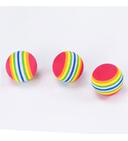 Sünger 3 'lü Kedi Köpek Gökkuşağı Oyun Topu 4,2 cm (Çok Renkli)