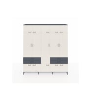 Hyperion Dolap 11 Raflı 4 Çekmeceli 2 Askılı 220x44x243 Antrasit-Aytaşı/Antrasit